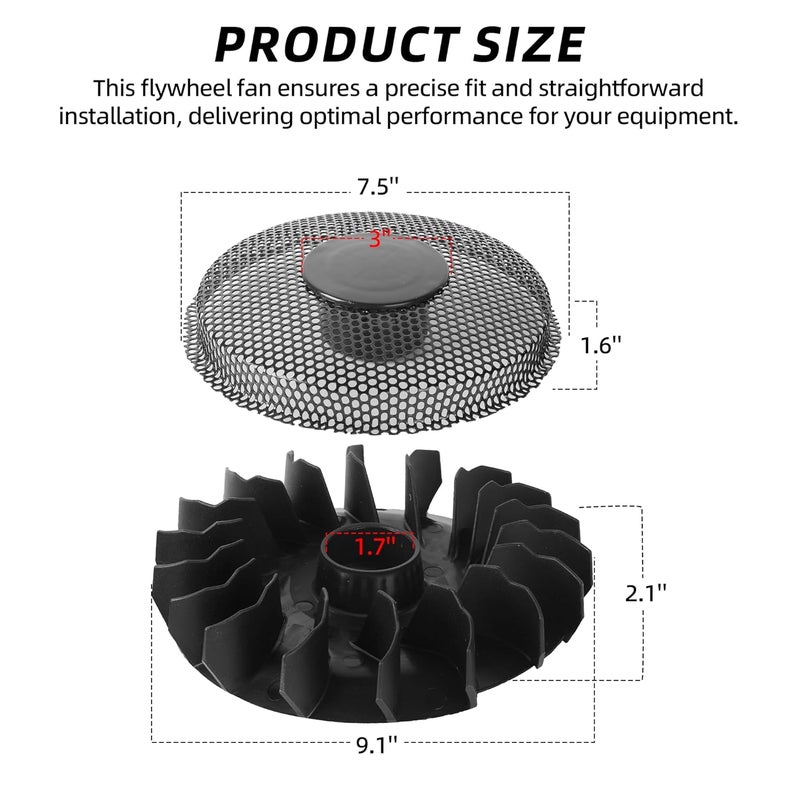 Calvana 796201 Flywheel Fan Replacement, 2” Lawn Mower Fan, for BS Most 319000, 31A000 Model Engines, Compatible with Briggs & Stratton Models 699708, 794436, 699043, 697853 - Image 2